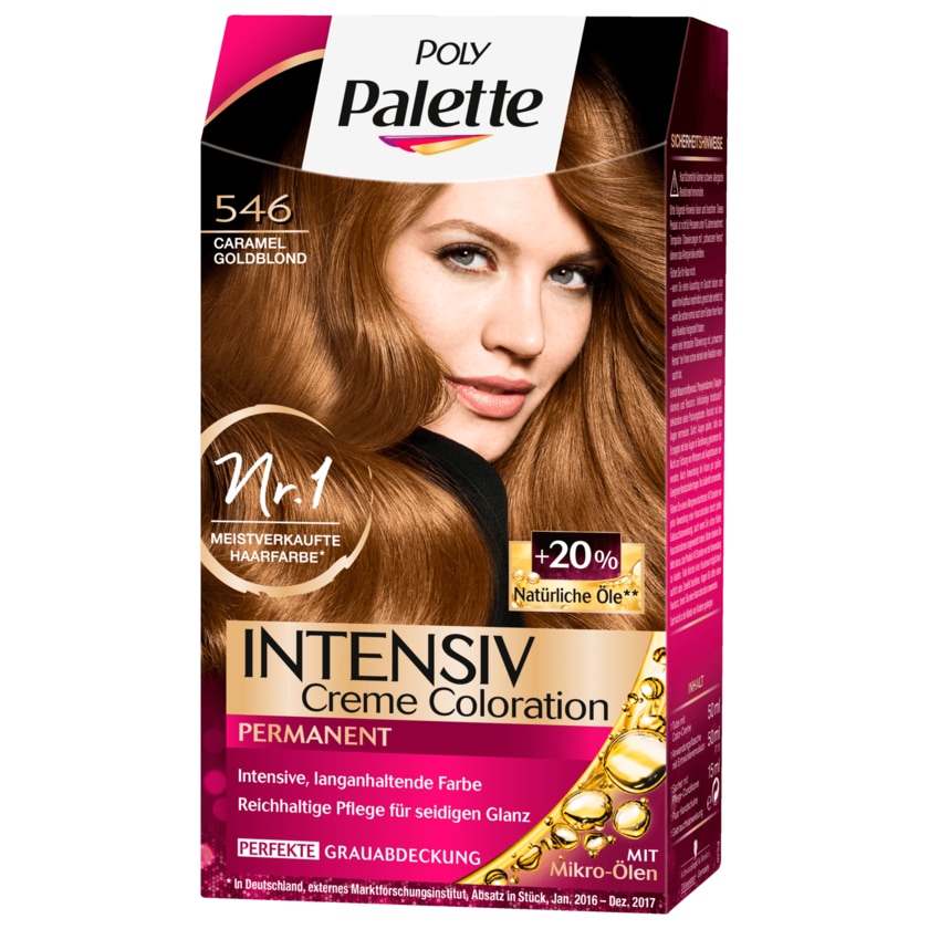 Poly Palette Intensiv Creme Coloration 546 Caramel Goldblond 115ml